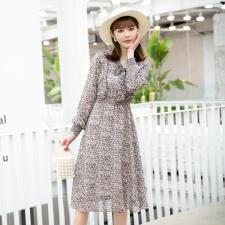 【现货】春季新款飘带碎花连衣裙淑女，女装连衣裙，笑思源