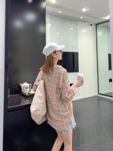 格子防晒衬衣 超显气质M L,女装,潮不落