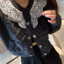 1335娃娃领开衫，女装，XTZ style