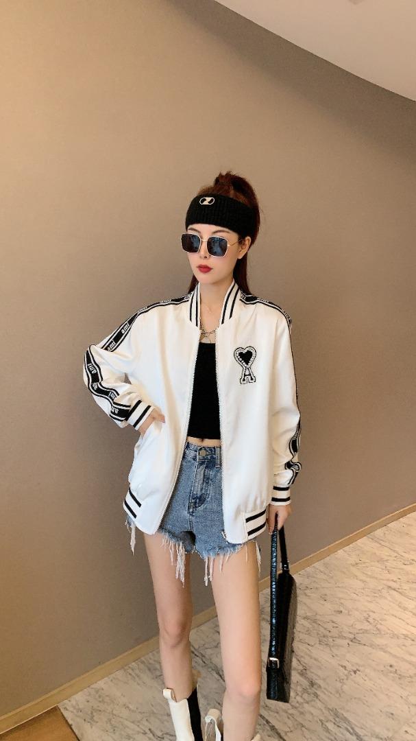 时尚棒球服，黑色，白色，绿色，3个尺码(m，L，ⅹL)，女装，湘怡服饰