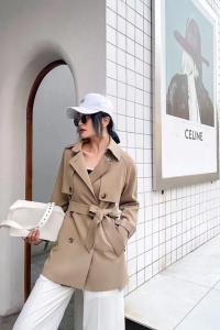 【现货】春季新款 气质中长款风衣,女装风衣,出色依屋