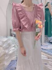 现货夏款花边衬衫，女装衬衫，NIY
