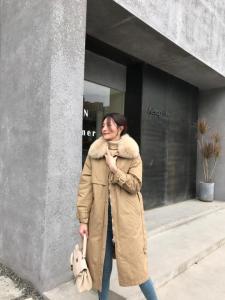 现货冬装新款真狐狸毛领派克服,女装,街头女王