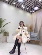 ZHG8105洋气亮皮真狐狸毛领内胆羽绒保暖皮草外套，女装皮草，L·H·X