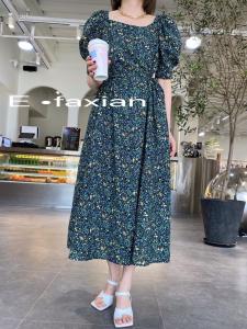 方领腰侧镂空连衣裙,女装连衣裙,E.FAXIAN伊发现