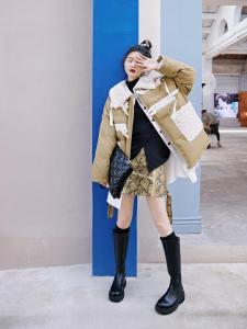 冬款牛角扣棉衣,女装棉衣/棉服,YOUER DENG