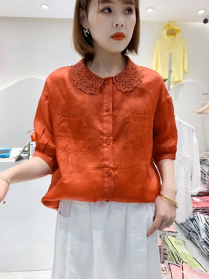 麻料上衣，女装，极品红颜