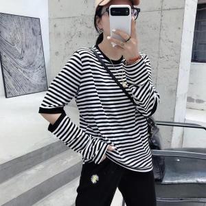 洋气断袖条子T,女装,姚贝尔