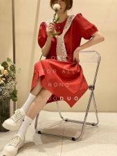 夏季新款两件套蕾丝披肩连衣裙，女装连衣裙，虹朵朵