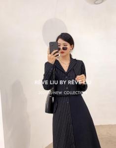 条纹套装,女装职业装,REVE LIU