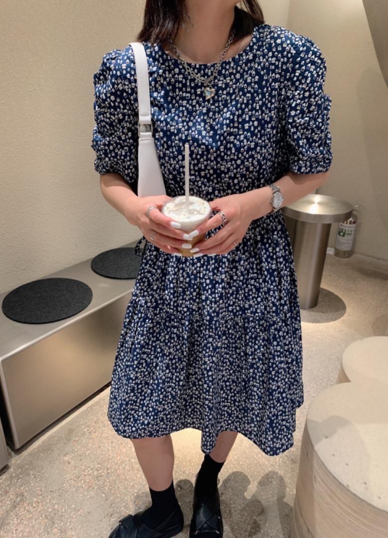 夏季新款韩版小房子图案连衣裙，女装连衣裙，红头发儿