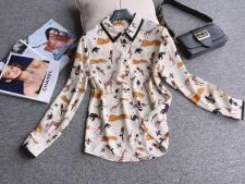 【现货】2021春季新品真丝双绉印花衬衫，女装衬衫，七七迷兰