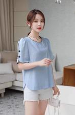 夏季新款百搭纯色短袖，女装，田间晨露
