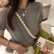 7968三色不规则短t，女装，XTZ style