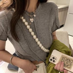 7968三色不规则短t,女装,XTZ style