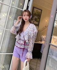 夏季新款雪纺碎花上衣，女装，SHES 是色