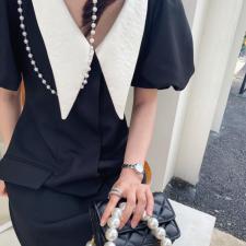 尖领连衣裙，女装连衣裙，莫娜NORA