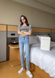 格子短袖T恤,女装T恤,可家 cutiesister