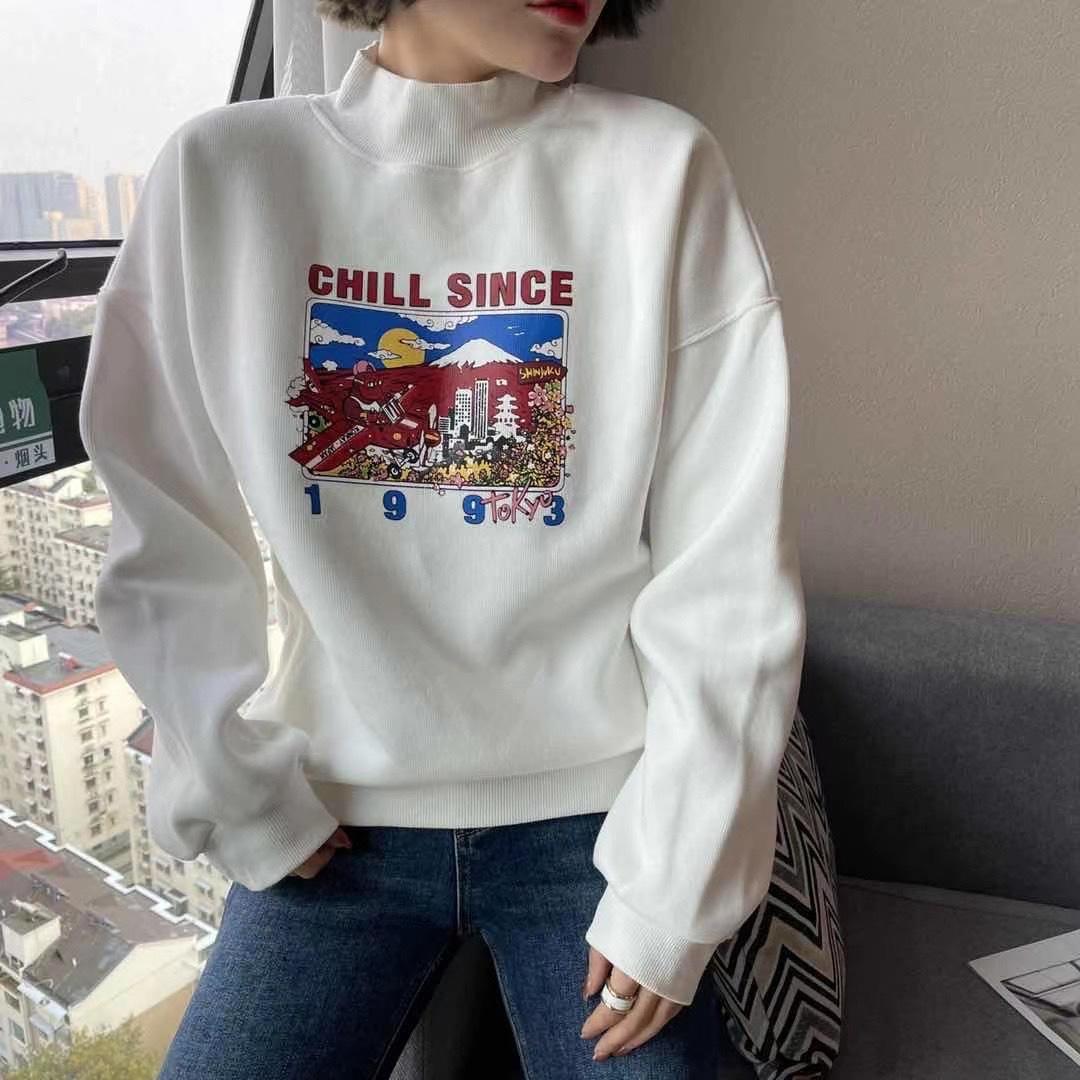 大猩猩飞机款圆领卫衣，女装卫衣/绒衫，简单小珍