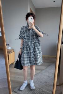 6987格子抽绳裙,女装,续加