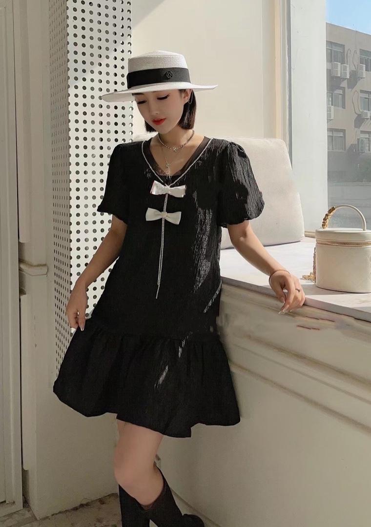 【现货】气质蝴蝶结娃娃裙，女装，秋水月亮