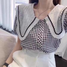 格子小衫，女装，千衣百顺