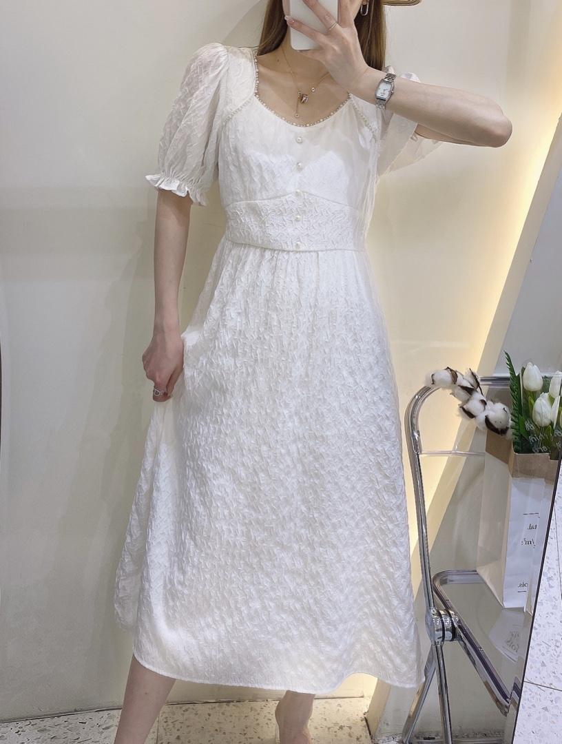 夏季新款连衣裙，女装连衣裙，米社