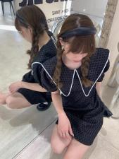 【现货】夏季新品娃娃领连衣裙，女装连衣裙，F/TU