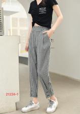 (现货)夏季新品小黑白格轻熟小脚裤，女装，艺尚丽人