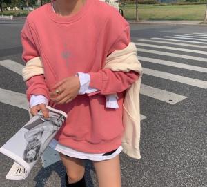 加绒磨毛厚卫衣,女装卫衣/绒衫,moiiy