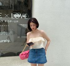 杏色珍珠吊带，女装背心吊带，ceelphy