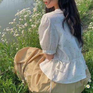 —郭郭家— 【夏款现货】韩式气质花色小衫,女装,郭郭家