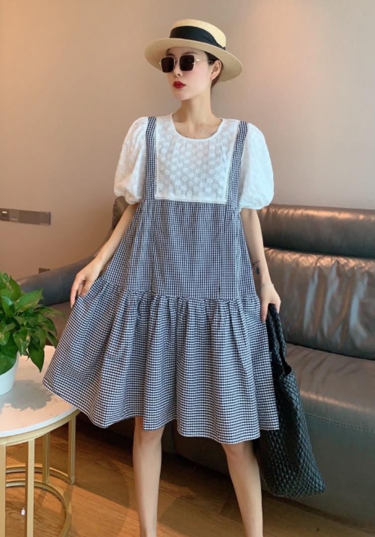 【现货】韩版娃娃拼接公主裙，女装，秋水月亮