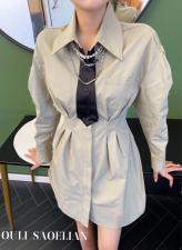 领带连衣裙，女装连衣裙，讴俪