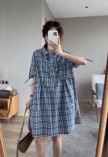 6987格子抽绳裙，女装，续加