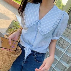 —郭郭家 GG— 【夏款现货】法式条纹衬衣,女装,郭郭家