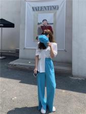 【现货】夏季新品多色抽绳开叉裤，女装，FZ