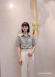 2021夏季新品短袖碎花修身显瘦小衫大量现货供应,女装,红.炫影