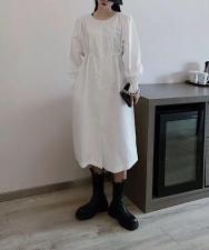 棉麻连衣裙，女装连衣裙，QJJ