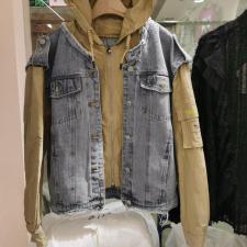 2322拼接牛仔外套，女装，moiiy