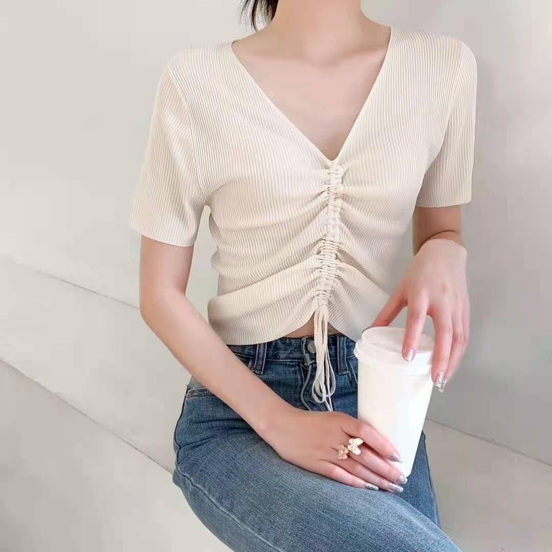 专业曲珠冰麻抽绳短袖衫，下半年主营毛衣打底，女装针织衫/毛衣，搜尚