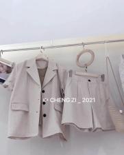 「现货」夏季新款全亚麻套装，女装职业装，cheng zi