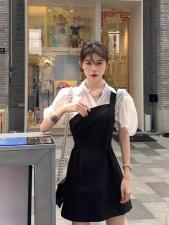 夏季新款两件套连衣裙,女装连衣裙,范言