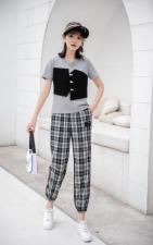现货供应：韩版新款拼色套装M一XXL，女装职业装，拉思维加丝