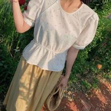 —郭郭家— 【夏款现货】韩式气质花色小衫，女装，郭郭家