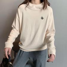 时尚宽松笑脸帽衫，女装，简单小珍