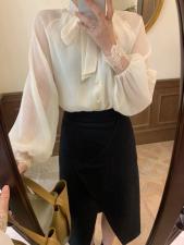 独屿2021春蕾丝上衣，女装，独屿