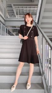 夏季新款 六粒扣连衣裙,女装连衣裙,UP+