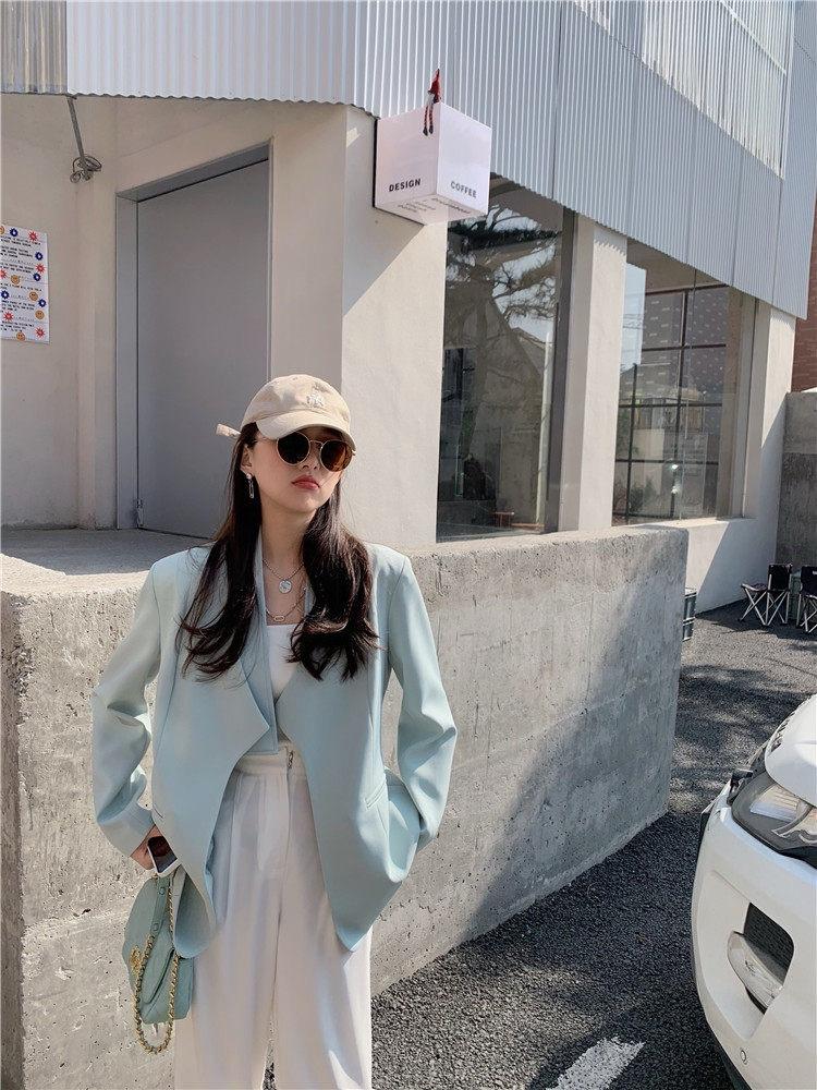 【春装新款】自制单色围脖西装，女装西装，FZ
