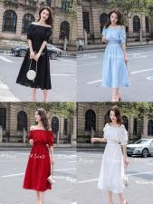夏季新款连衣裙，女装连衣裙，米社